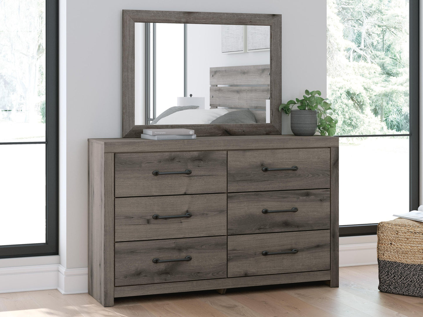 Urbanoore  Panel Bed, Dresser And Mirror