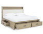 Calmoro  Bookcase Bed With Mirrored Dresser