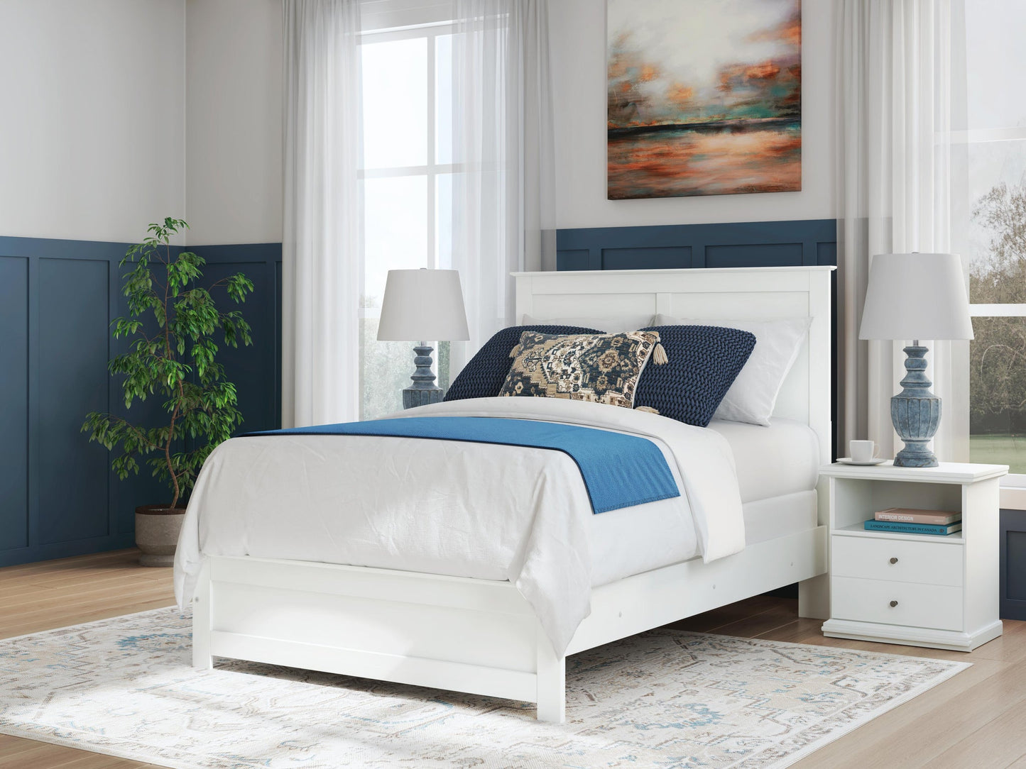 Bostwick Shoals  Panel Bed, Dresser And Mirror
