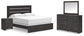 Delmorta  Panel Bed, Dresser, Mirror And Nightstand