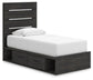 Hollivern  Panel Storage Bed, Dresser And Mirror
