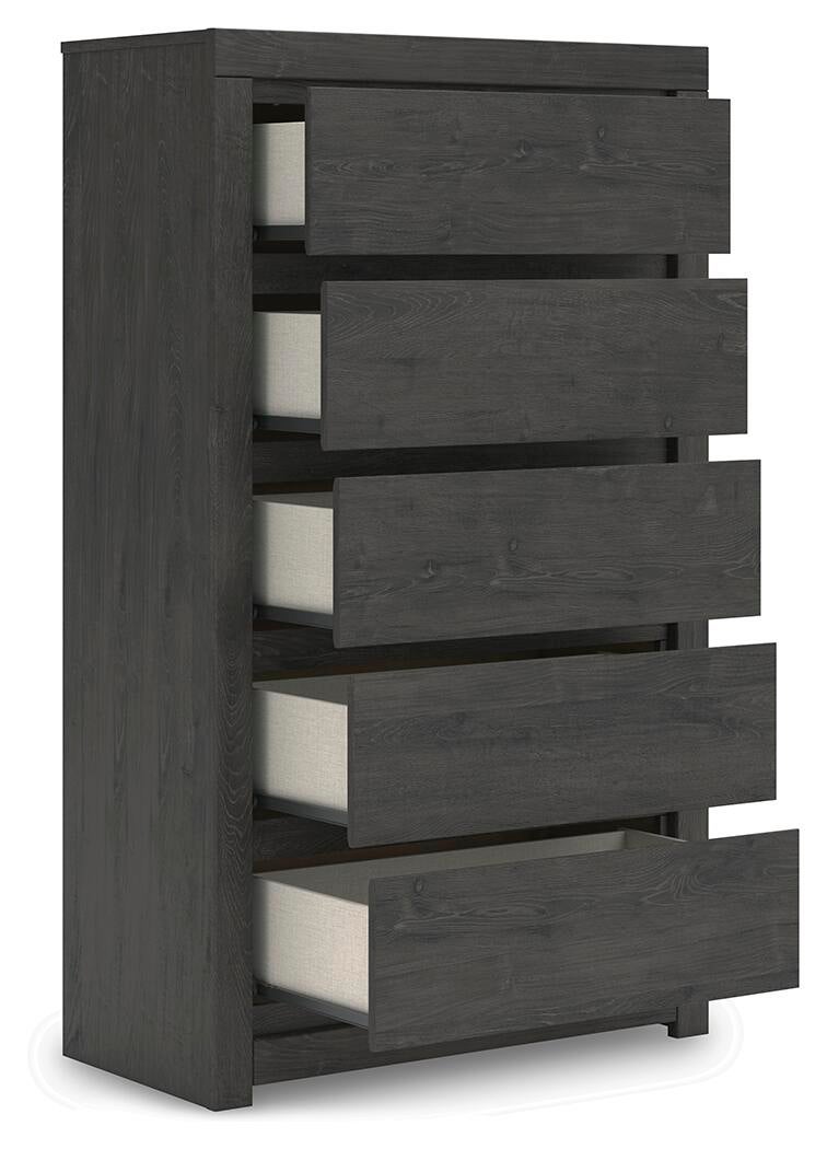Parlayon  Panel Storage Bed, Dresser, Mirror, Chest And Nightstand