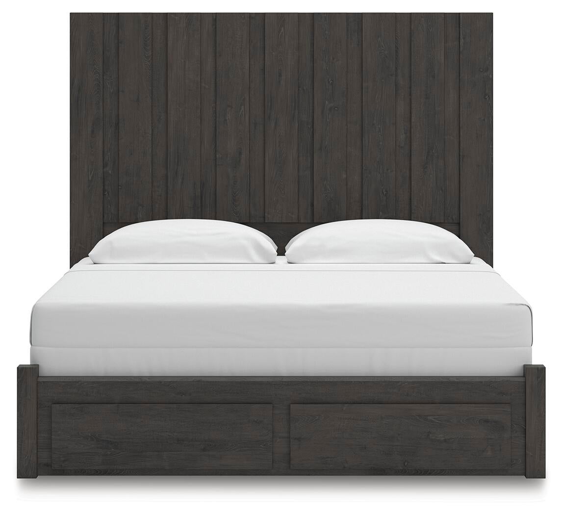 Parlayon  Panel Storage Bed, Dresser, Mirror, Chest And Nightstand