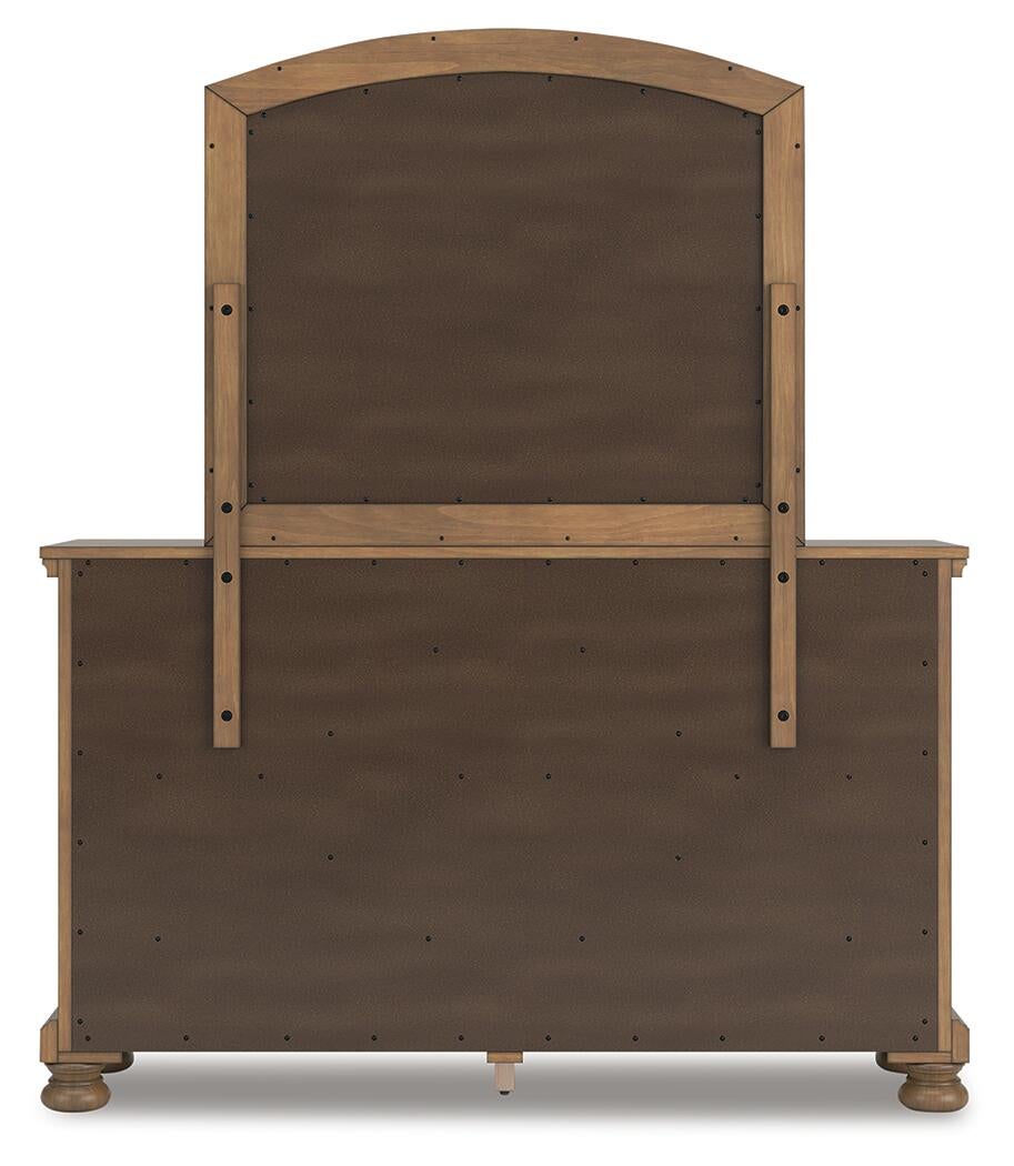 Feddinger  Storage Sleigh Bed With Mirrored Dresser