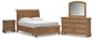 Vandenmore  Storage Sleigh Bed With Mirrored Dresser And Nightstand