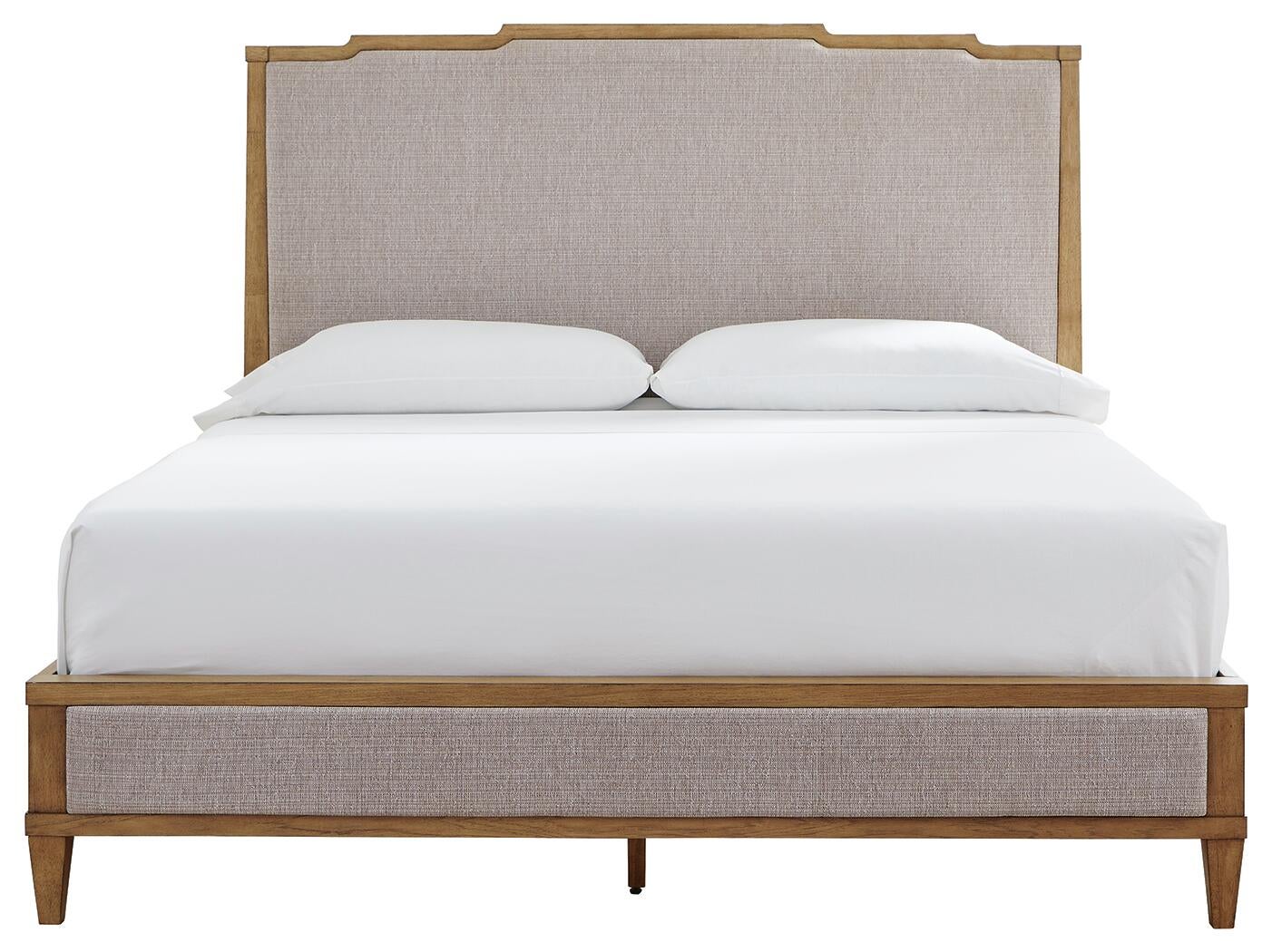 Sharlance  Upholstered Panel Bed, Dresser And Mirror