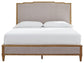 Sharlance California  Upholstered Panel Bed, Dresser And Mirror