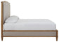 Sharlance California  Upholstered Panel Bed, Dresser And Mirror