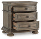 Ardenfield California  Upholstered Sleigh Bed, Dresser, Mirror, Chest And Nightstand
