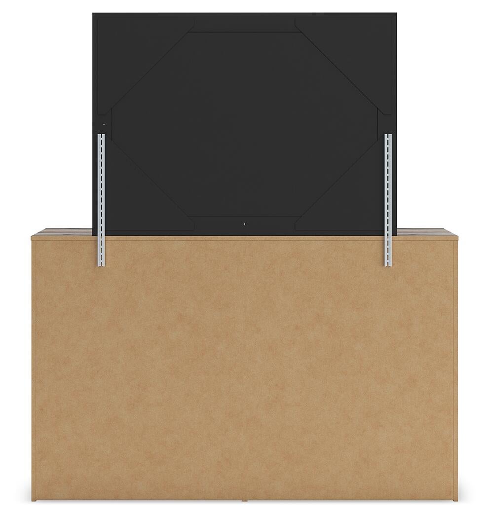 Graystorm  Panel Bed With Storage, Dresser And Mirror