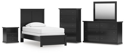 Maribel  Panel Bed, Dresser, Mirror, Chest And Nightstand