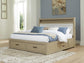 Calmoro California  Bookcase Bed With Mirrored Dresser And Nightstand