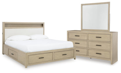 Calmoro California  Bookcase Bed With Mirrored Dresser