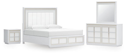 Chalanna  Upholstered Storage Bed, Dresser, Mirror And Nightstand