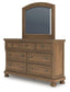 Vandenmore  Panel Bed With Mirrored Dresser