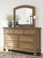 Vandenmore  Panel Bed With Mirrored Dresser