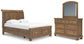 Vandenmore  Storage Sleigh Bed With Mirrored Dresser