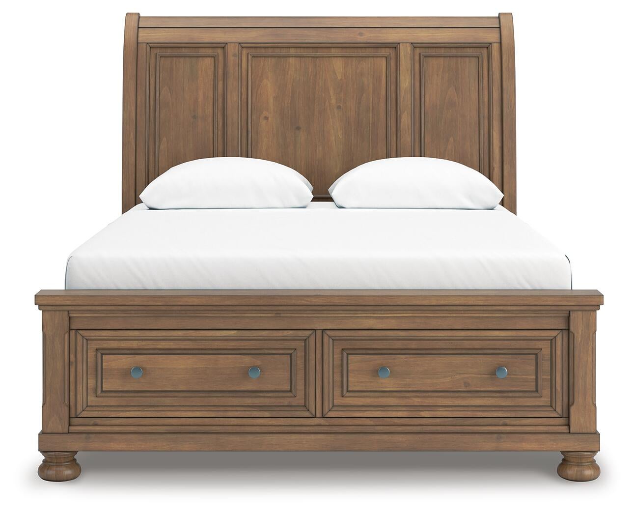 Vandenmore  Storage Sleigh Bed With Mirrored Dresser