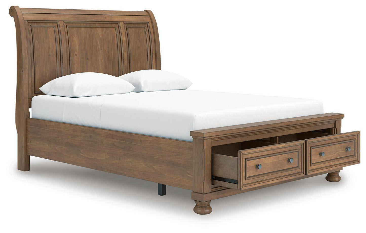 Vandenmore  Storage Sleigh Bed With Mirrored Dresser