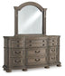 Ardenfield California  Upholstered Sleigh Bed, Dresser, Mirror And Nightstand