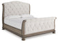 Ardenfield California  Upholstered Sleigh Bed, Dresser, Mirror And Nightstand