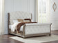Ardenfield California  Upholstered Sleigh Bed, Dresser, Mirror And Nightstand