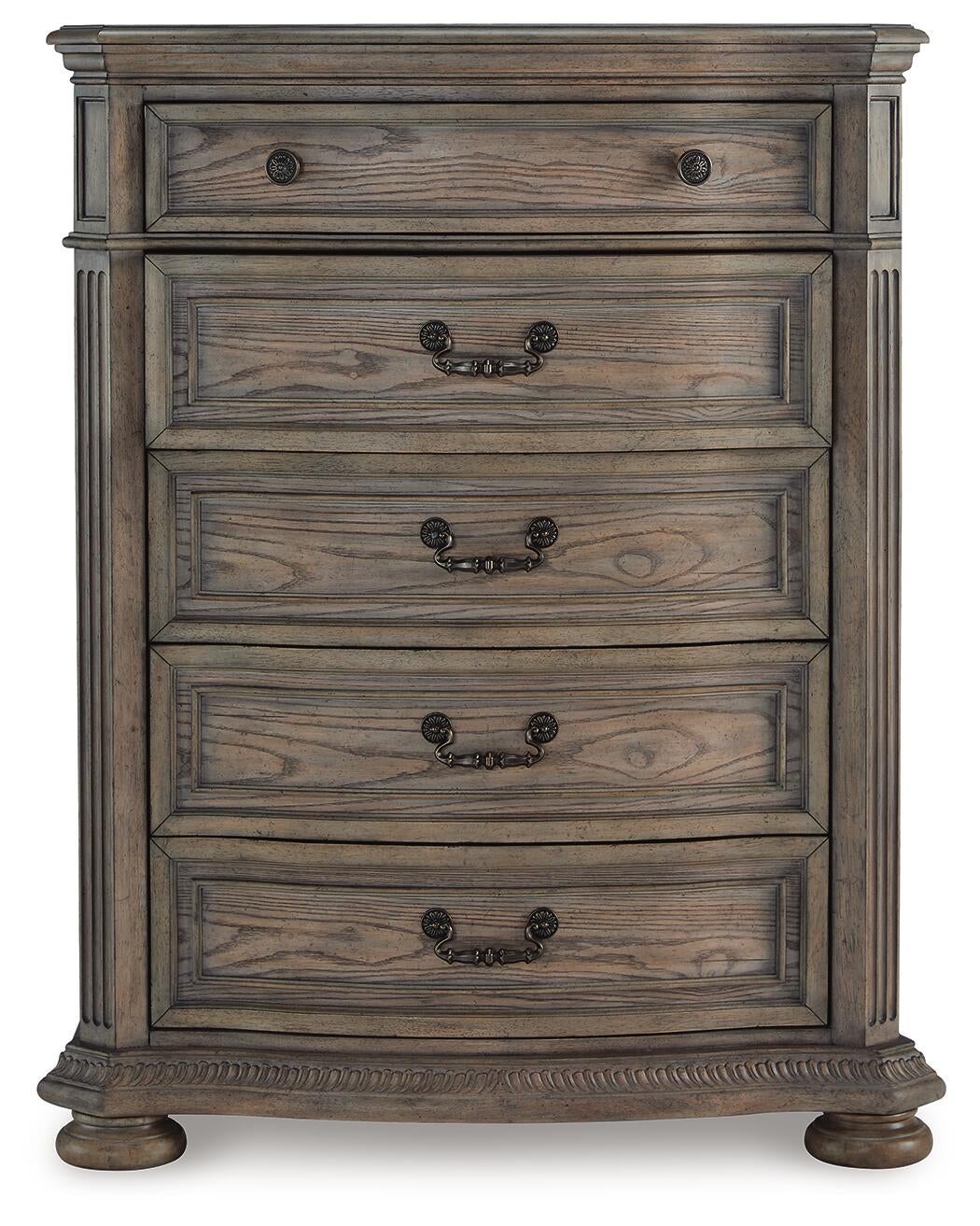 Ardenfield  Upholstered Sleigh Bed, Dresser, Mirror, Chest And Nightstand