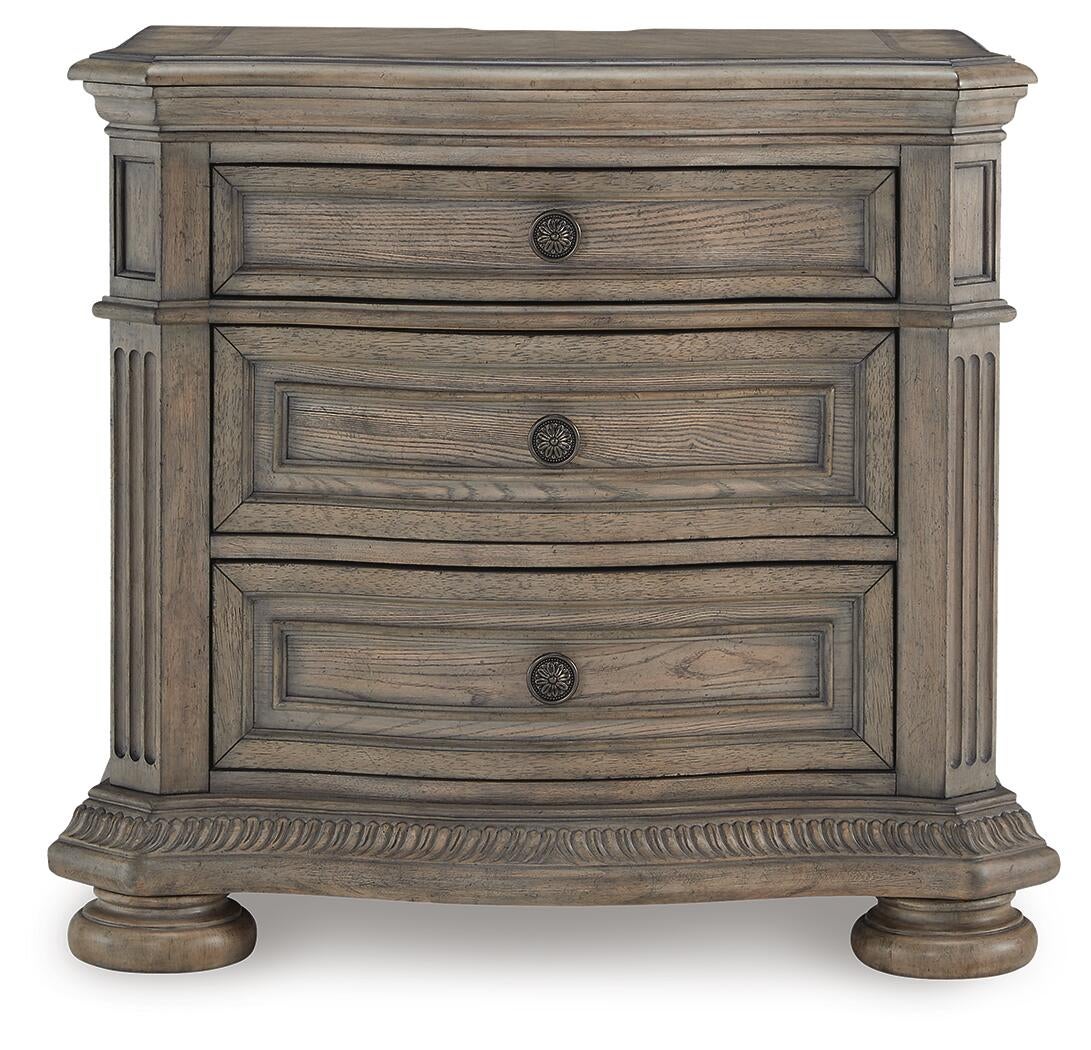 Ardenfield  Upholstered Sleigh Bed, Dresser, Mirror, Chest And Nightstand