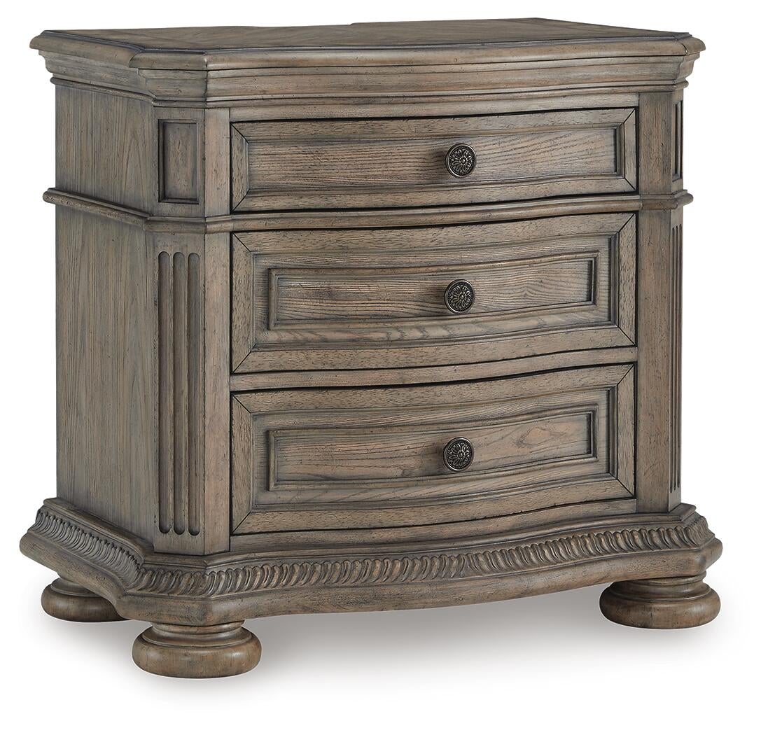 Ardenfield  Upholstered Sleigh Bed, Dresser, Mirror, Chest And Nightstand