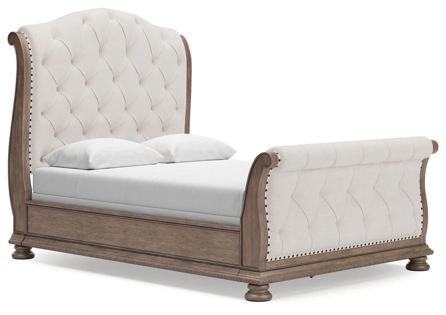 Ardenfield  Upholstered Sleigh Bed, Dresser And Mirror