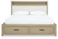 Calmoro  Bookcase Bed With Mirrored Dresser And Nightstand