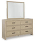 Calmoro  Bookcase Bed With Mirrored Dresser And Nightstand