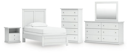 Bostwick Shoals  Panel Bed, Dresser, Mirror, Chest And Nightstand