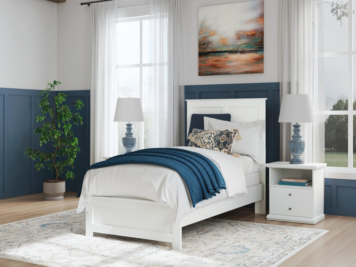 Bostwick Shoals  Panel Bed, Dresser, Mirror, Chest And Nightstand