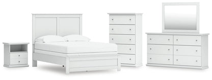 Bostwick Shoals  Panel Bed, Dresser, Mirror, Chest And Nightstand