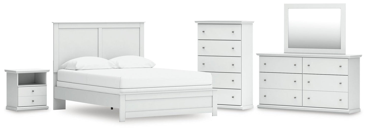 Bostwick Shoals  Panel Bed, Dresser, Mirror, Chest And Nightstand