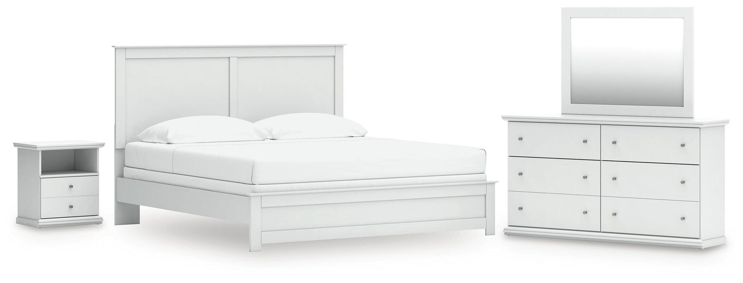 Bostwick Shoals  Panel Bed, Dresser, Mirror And Nightstand