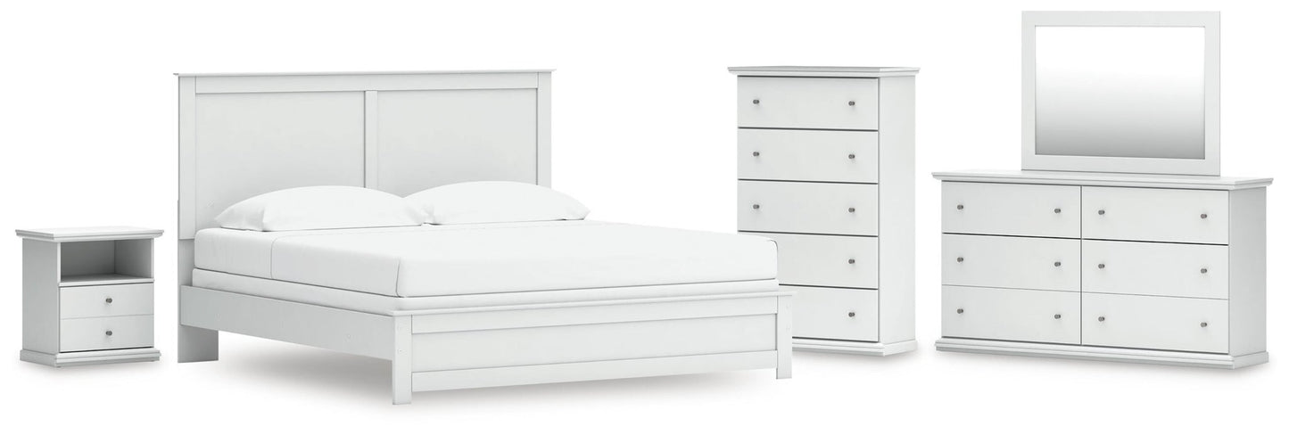 Bostwick Shoals  Panel Bed, Dresser, Mirror, Chest And Nightstand