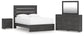 Delmorta  Panel Bed, Dresser, Mirror And Nightstand