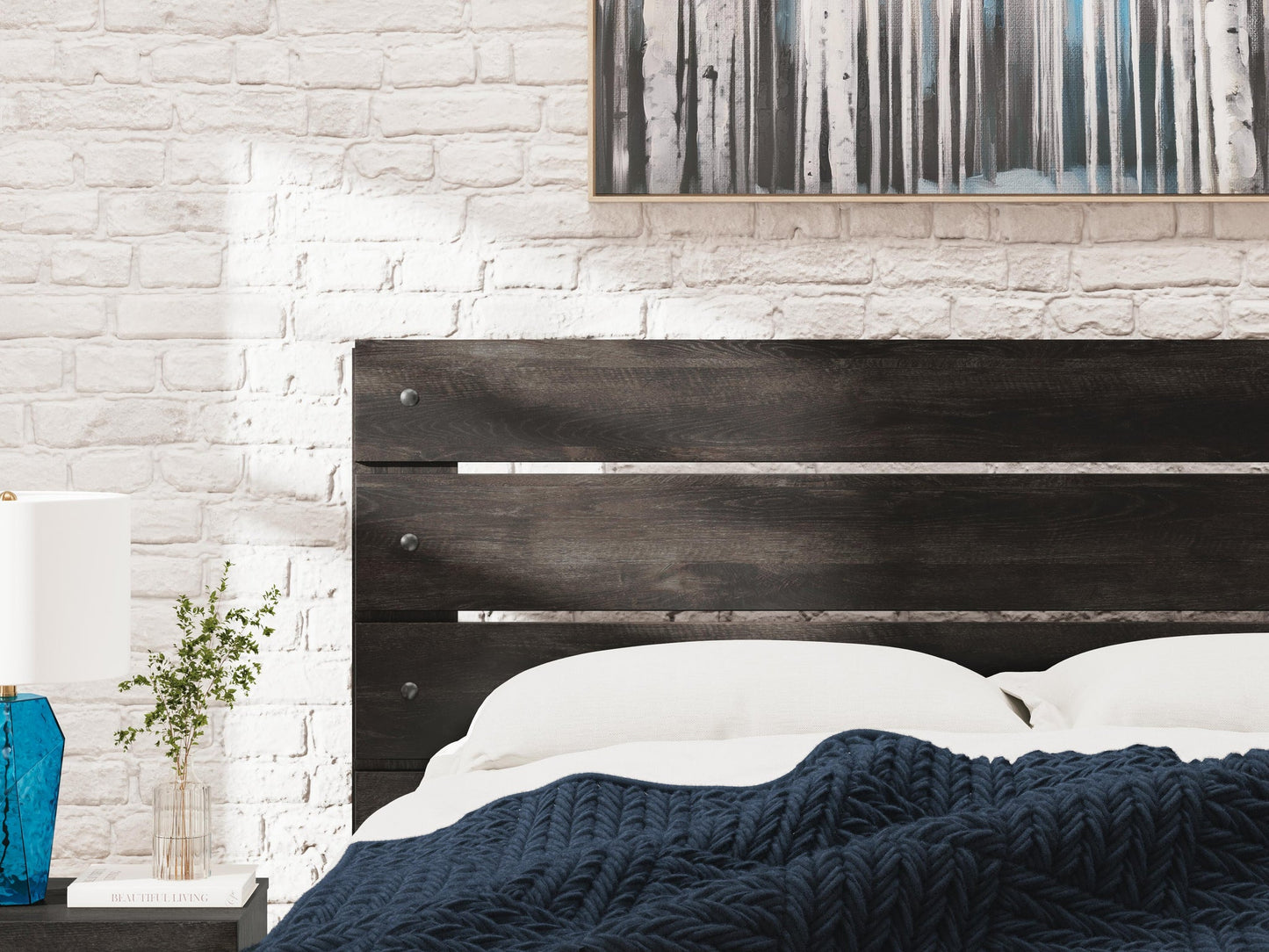 Hollivern  Panel Bed, Dresser, Mirror And Nightstand