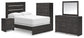 Delmorta  Panel Bed, Dresser, Mirror, Chest And Nightstand