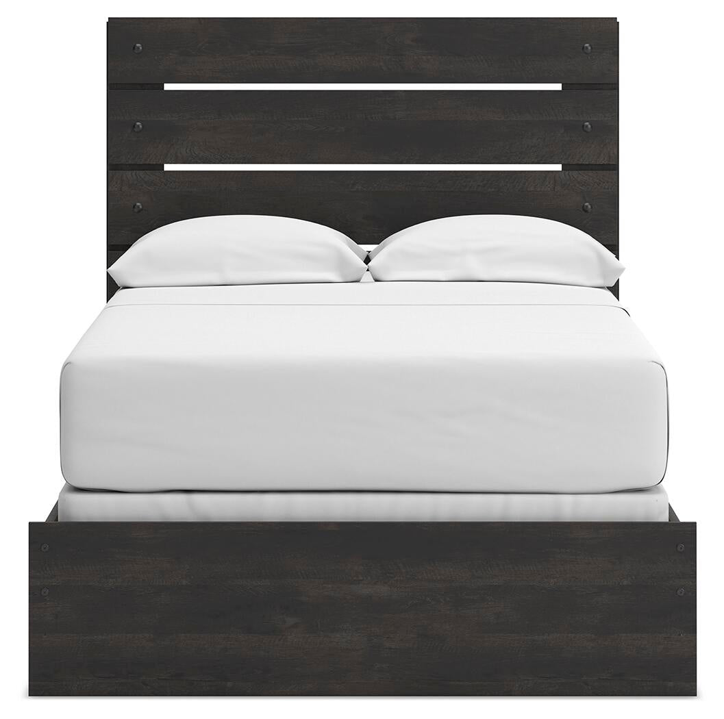 Delmorta  Panel Bed, Dresser And Mirror