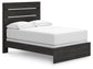 Delmorta  Panel Bed, Dresser And Mirror