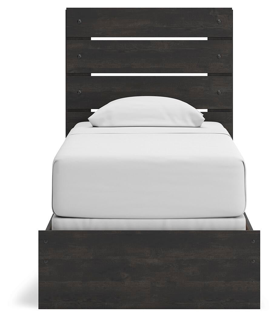 Delmorta  Panel Bed, Dresser And Mirror