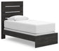 Delmorta  Panel Bed, Dresser And Mirror