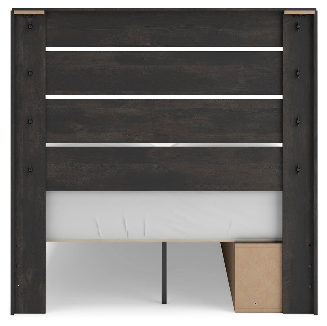 Hollivern  Panel Storage Bed, Dresser, Mirror, Chest And Nightstand