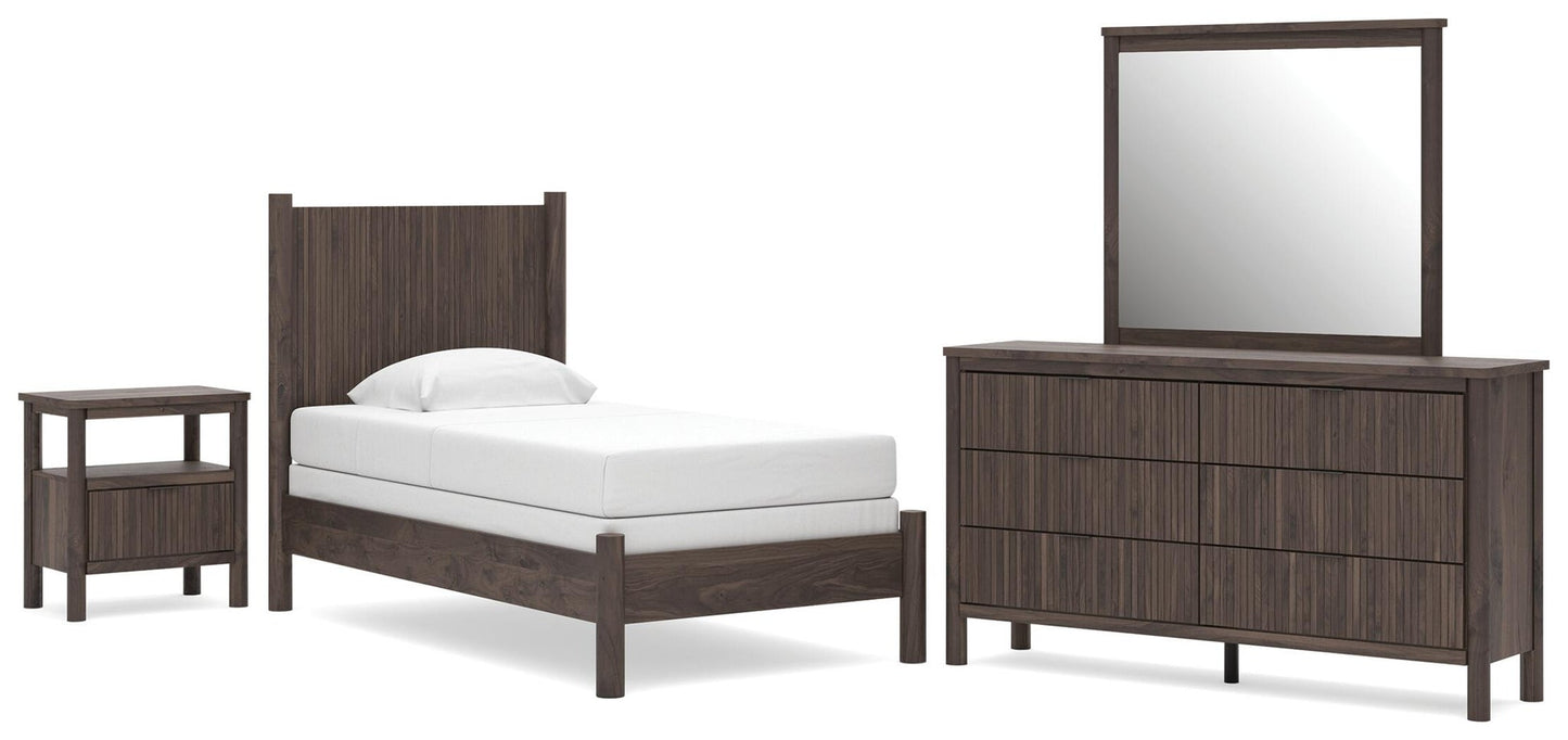 Cadmori  Panel Bed, Dresser, Mirror And Nightstand