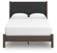 Cadmori  Upholstered Panel Platform Bed, Dresser And Mirror