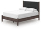 Cadmori  Upholstered Panel Platform Bed, Dresser And Mirror