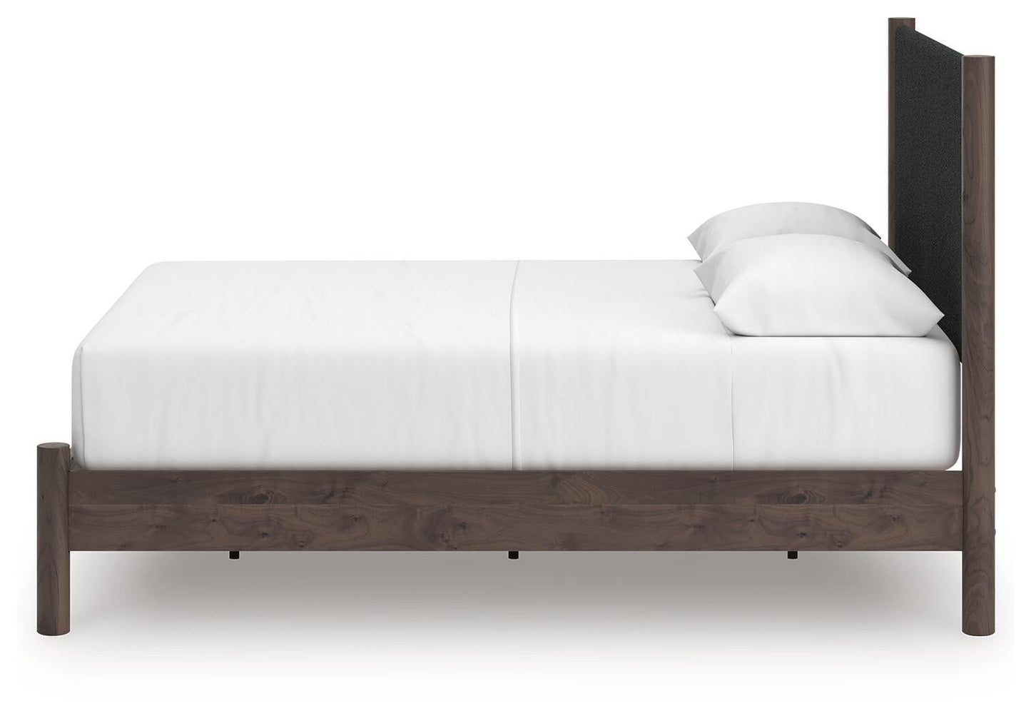 Cadmori  Upholstered Panel Platform Bed, Dresser And Mirror